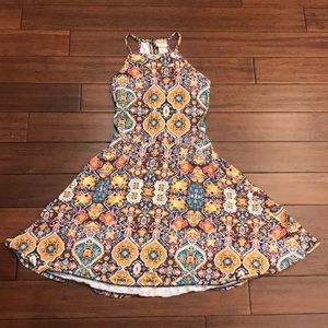 Dress with open back and has straps